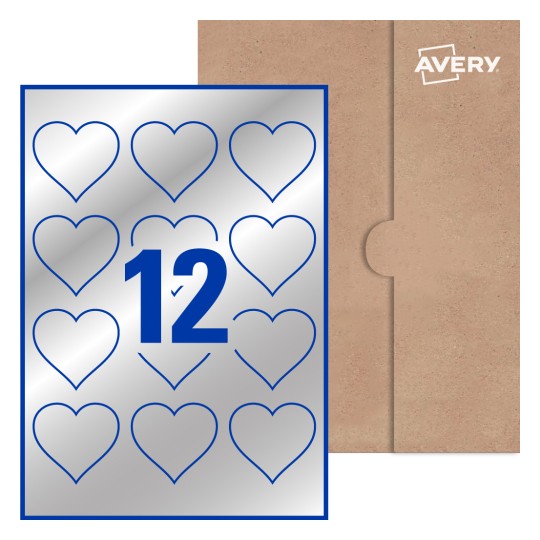 Avery heart - 54 x 58mm Heart, Avery® Blank Labels 58x54-HRT