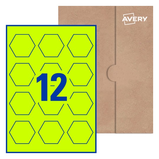 Hexagon Labels - 60 x 52mm Hexagon, Avery® Blank Labels 60x52-HEX