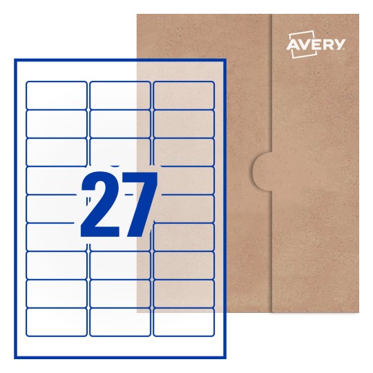 Rectangle Labels - 63.5 x 29.6mm Rectangle, Avery® Blank Labels 63x29-R