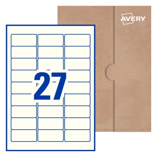 Rectangle Labels - 63.5 x 29.6mm Rectangle, Avery® Blank Labels 63x29-R