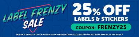 Label Frenzy Sale. Get 25% Off Labels and Stickerss