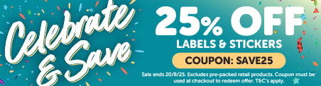 Celebrate & Save 25% Off Labels & Stickers 