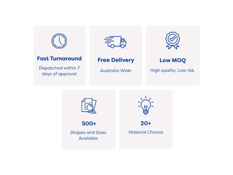Choose Prime Labels for fast turnaround, free delivery, 500+ shapes, 20+ materials and low MOQ.