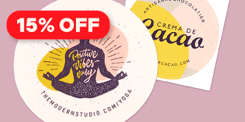 15% off Custom Printed Stickers