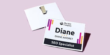 Name Badge Kits on Light purple background 
