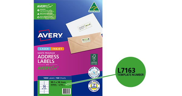 Avery Australia Template Software Code
