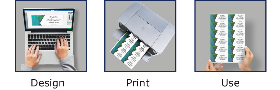 Design in your computer, print with your home printer then use your name badges