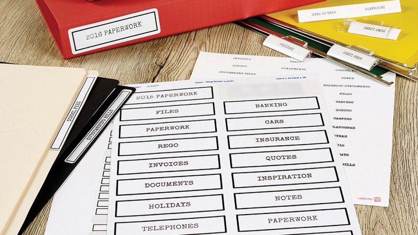 File Folders Labels