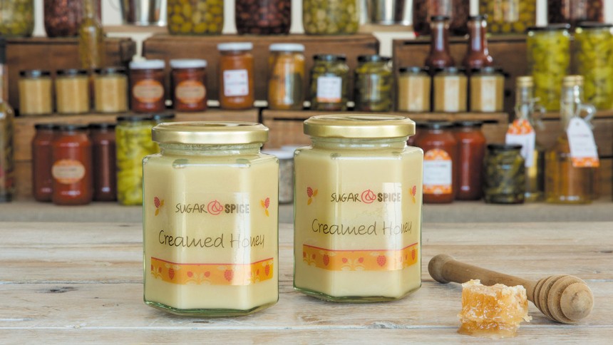 Avery Clear Labels on a jar of honey