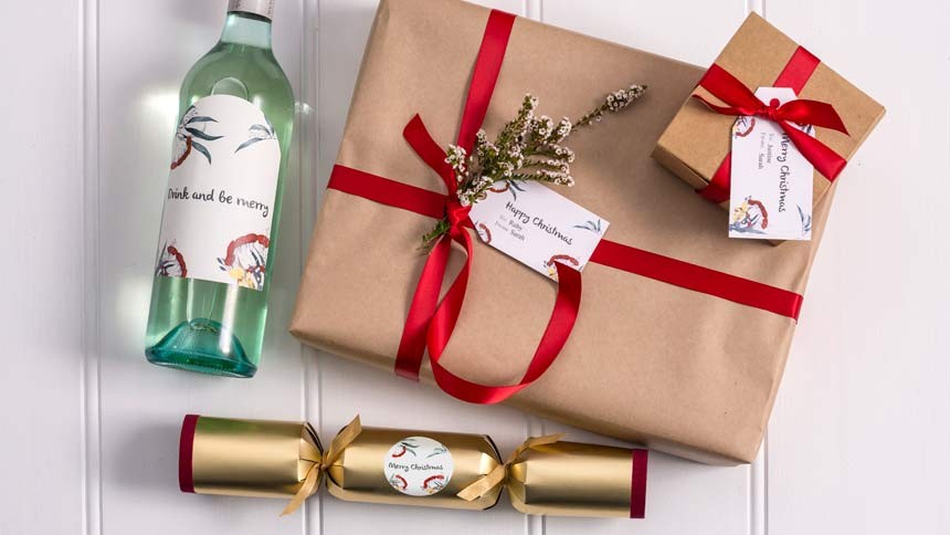 Gumnut Avery Christmas Design on box & tag