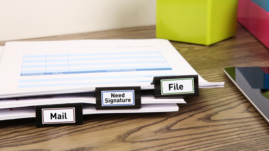 Labels on Bulldog Clips