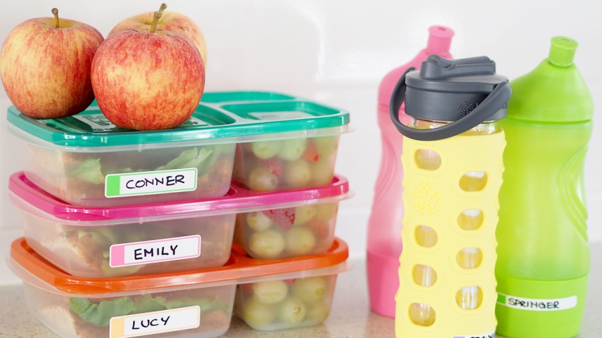 Avery Self Laminating Labels on Lunchboxes