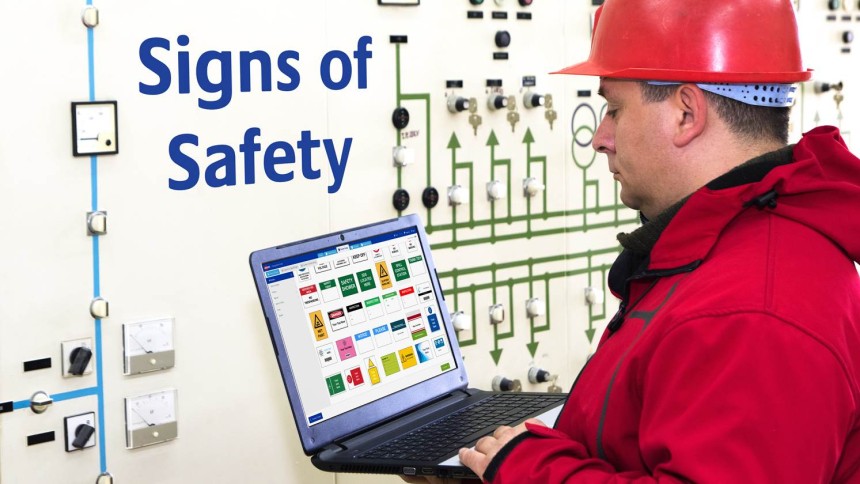 Safety Sign in Industrial Workplace