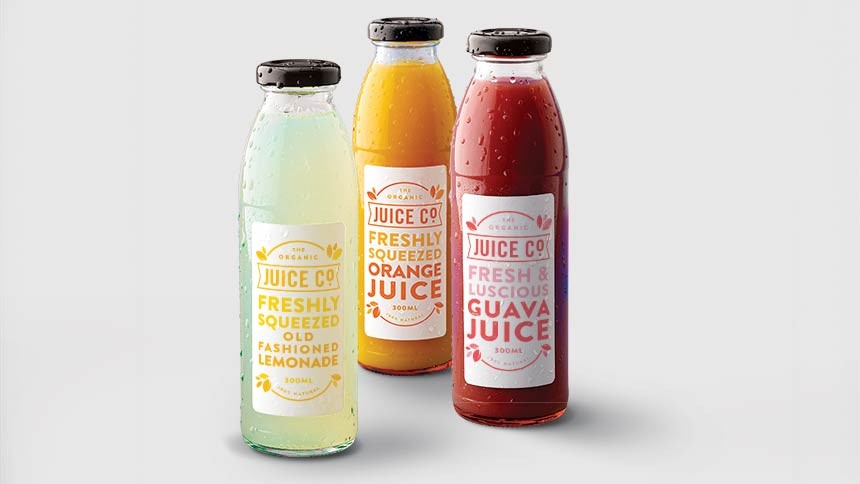 Juice Bottle Product Label & Custom Sticker Design & Print