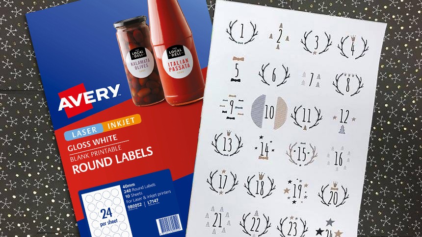 Avery gloss white round label