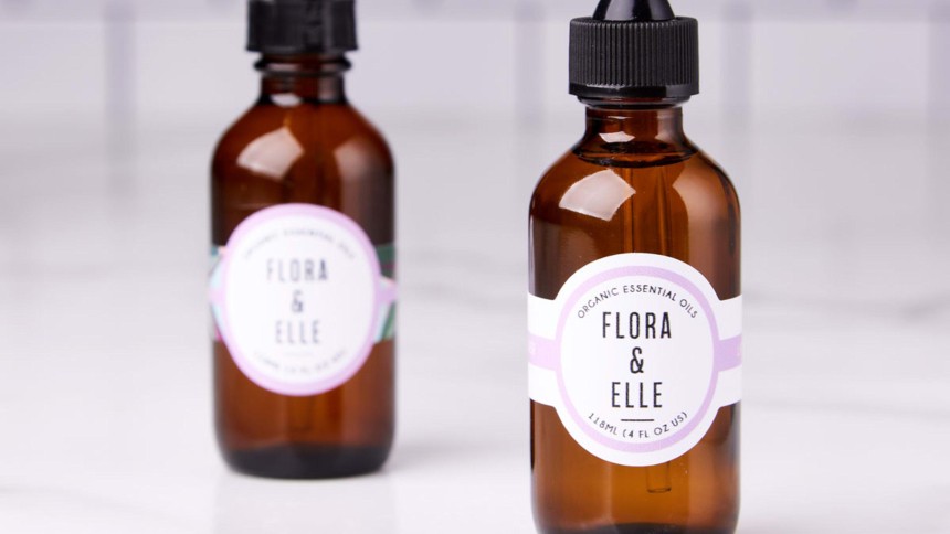 Cigar Label Shaped Label on cosmetic bottles