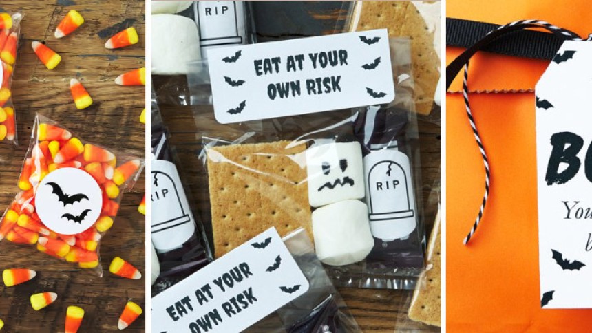 Halloween ideas - lolly bag, party treats and gift tags