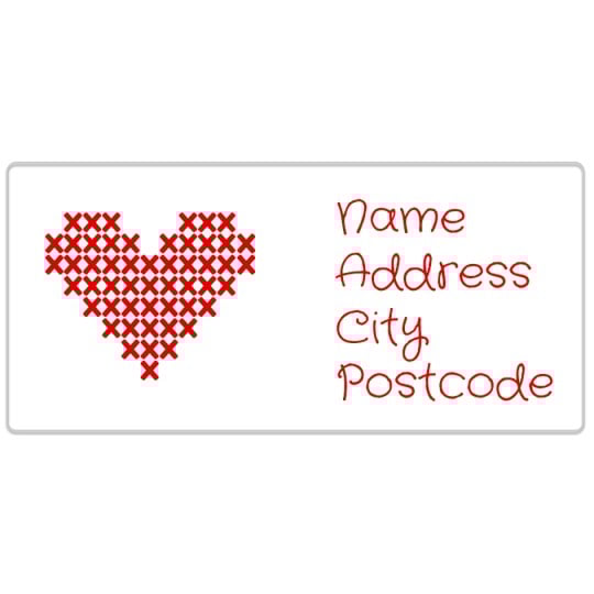 Avery Cross-stitch Valentines Template Design
