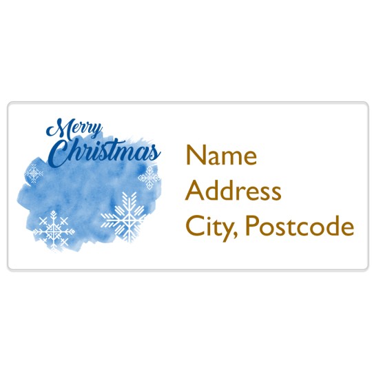 Blue Snowflakes Avery Template designs for Christmas