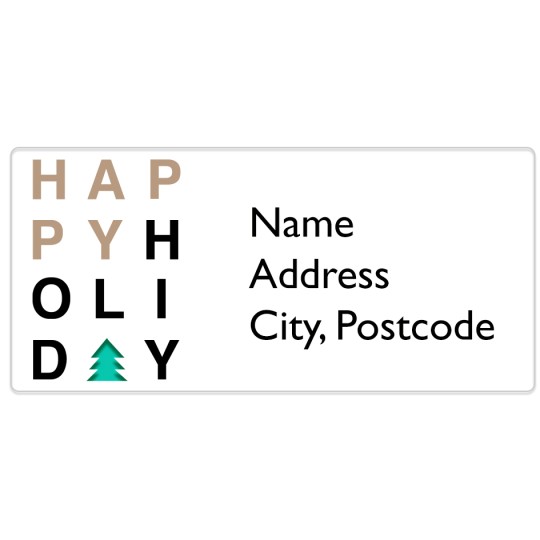 Happy Tree Avery Template designs for Christmas