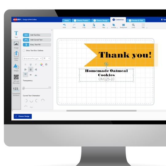 A computer monitor showing a Thank You template..