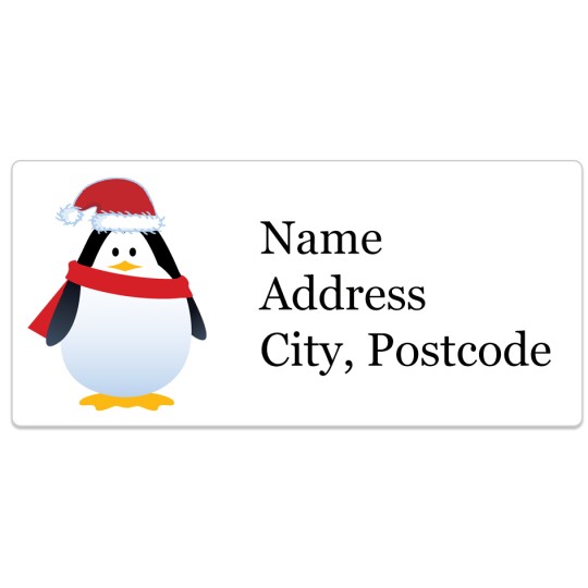 Holiday Penguin Avery Template designs for Christmas