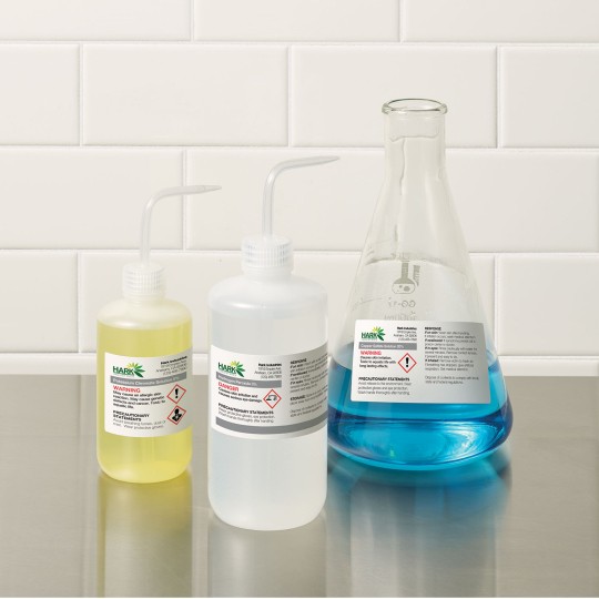 Avery heavy duty labels on chemical bottles