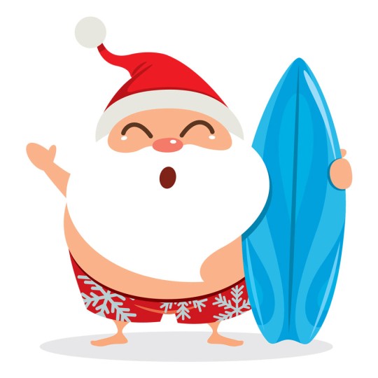 Surfing Santa Avery Template designs for Christmas