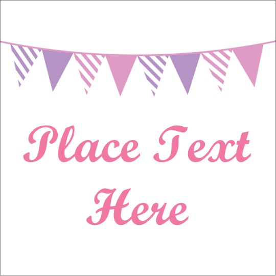 Pink Wedding or Birthday Bunting Template