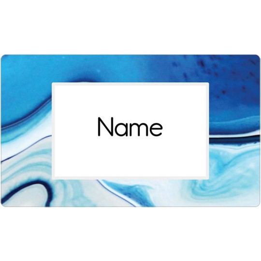 Name Badge & Name Tag Templates - Blue Swirl