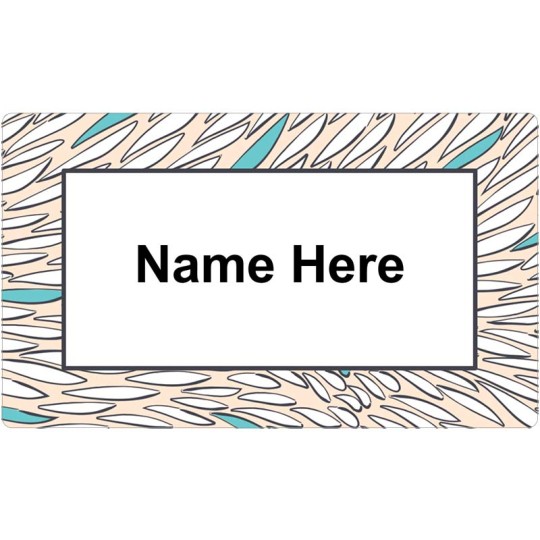 Name Badge & Name Tag Templates - Pastel Feather Pattern