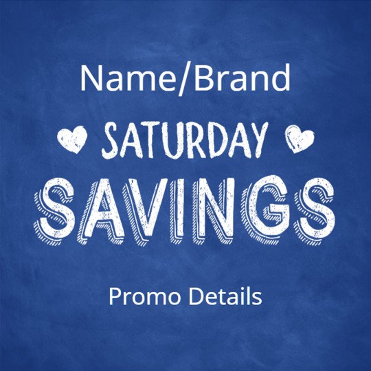 Saturday Savings design for labels.