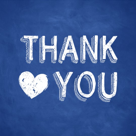 Thank you with heart design