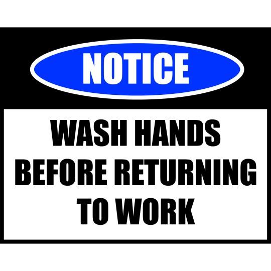 Wash Hands Before Returning to Work