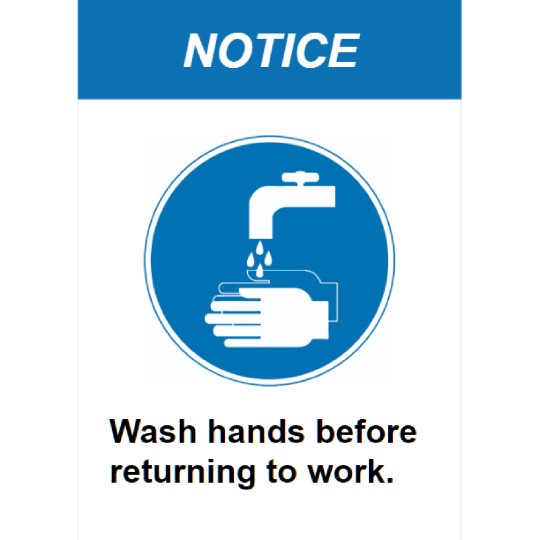 Notice-Wash hands