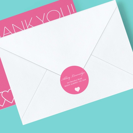 Custom printed addressing labels