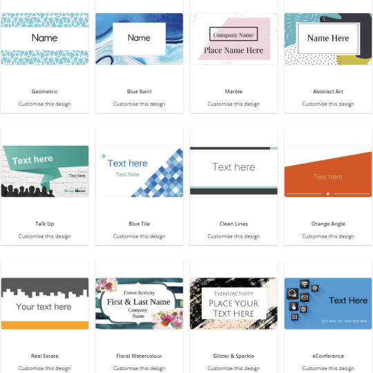 Avery Name Badge, showcasing other design templates