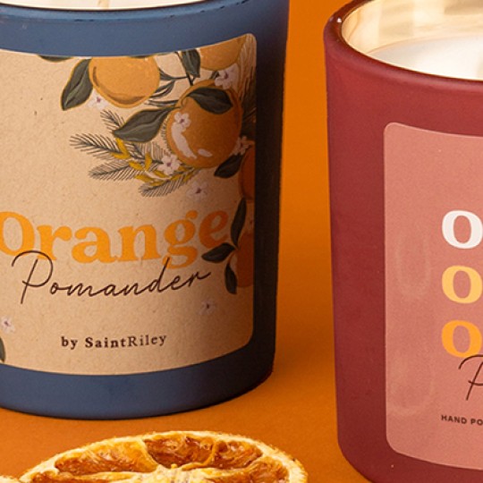 Header image of two candles with nicely designed candle labels