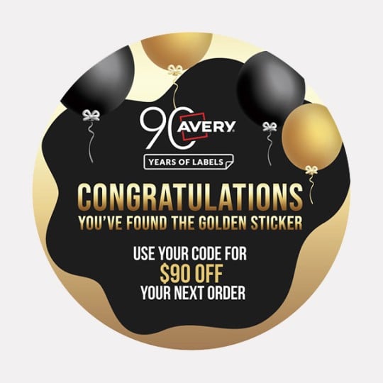 90th Birthday Golden sticker