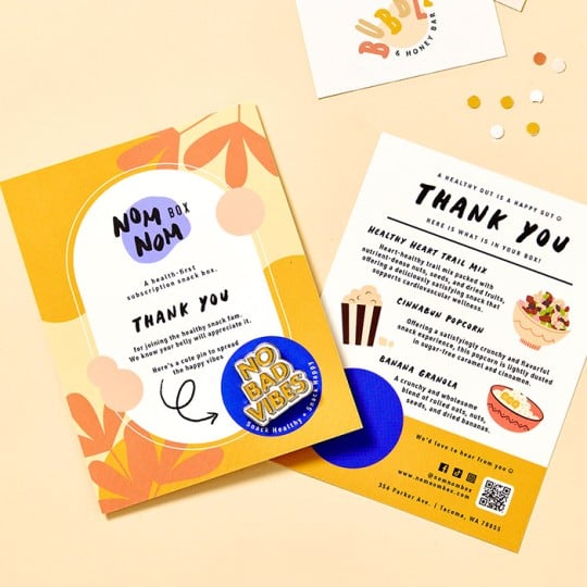 Food and Beverage thank you cards and loyalty cards