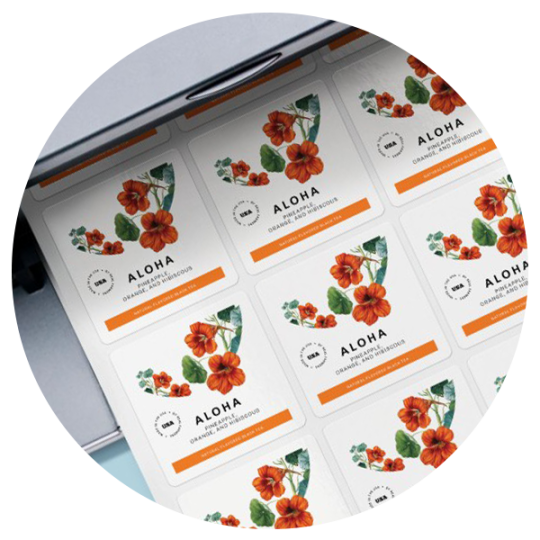 Blank labels for candles printed in the home computer on a round shape