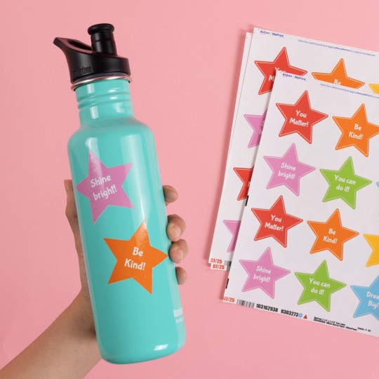 Star Sticker on water bottle