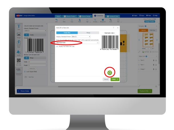 Avery Design & Print Add Barcode