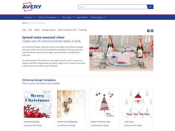 Avery Christmas Templates