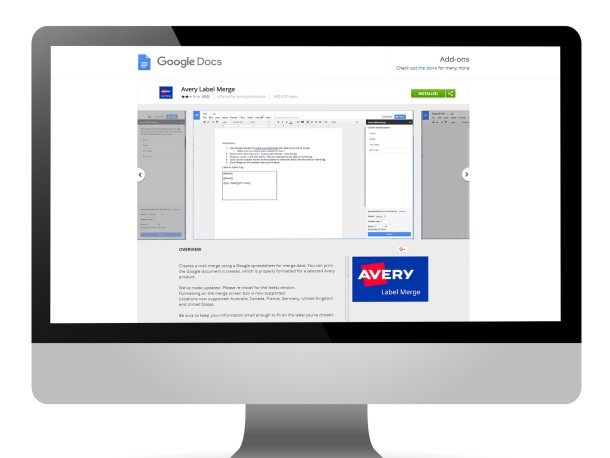 Avery Label Merge Add on for Google Docs