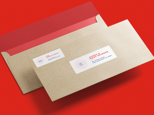 Return address envelope labels