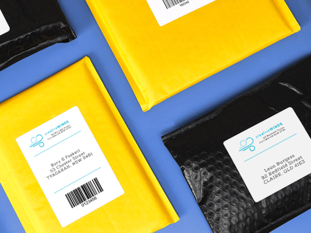 Silver address labels roll