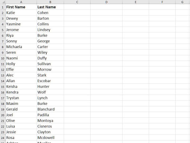 Avery WePrint Variable Spreadsheet