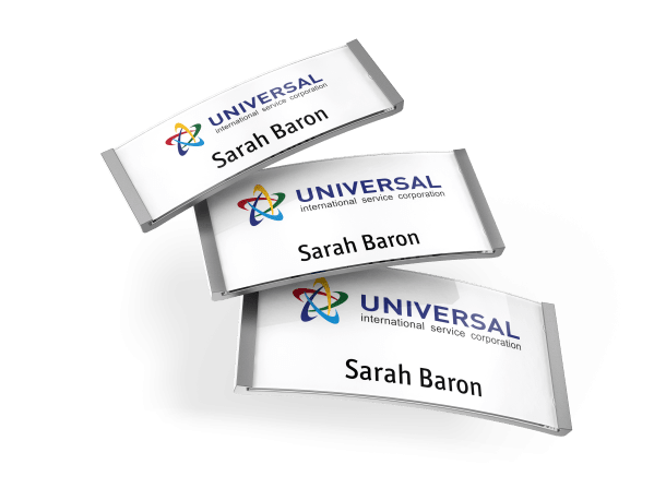 3 various sizes of the badgepoint polar magnetic name badges
