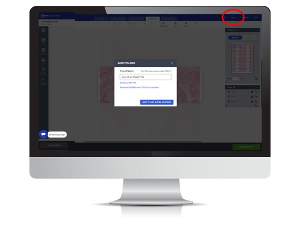 Monitor with DPO showing how to save project